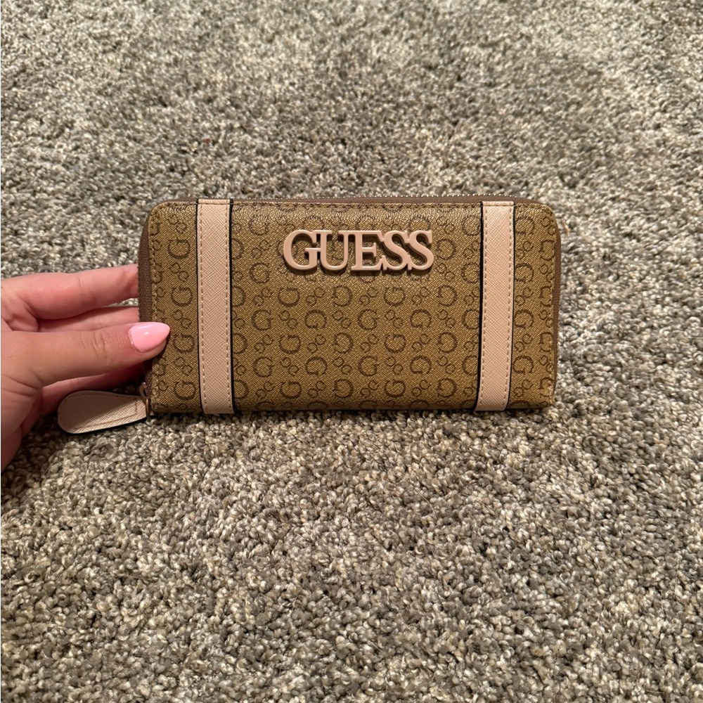 GUESS Brown and Pink Women's Wallet